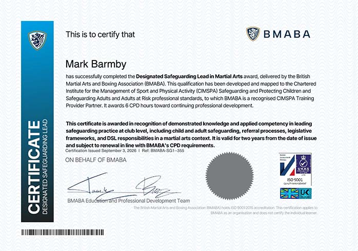 Mark Barmby safeguarding certificate